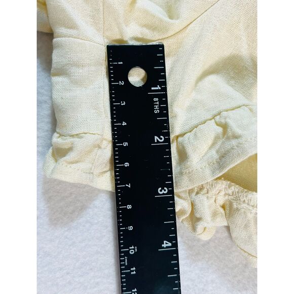 NWT Vanilla Star Linen Ruffle Shorts Booty Hi Waist Elastic Large Ivory - Picture 9 of 10